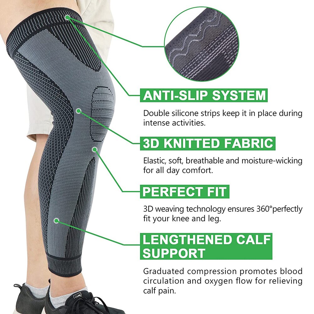 Long Compression Knee Sleeve Pair