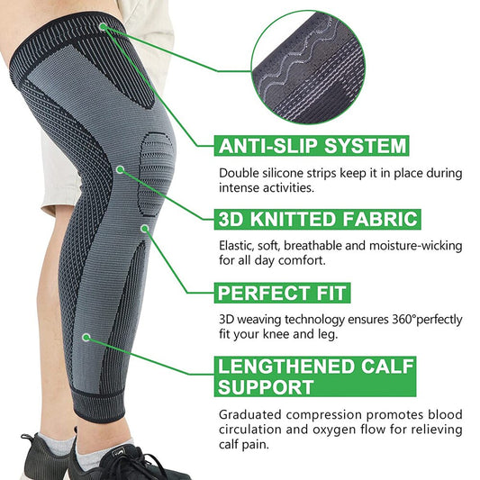 Long Compression Knee Sleeve Pair